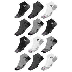 SWAGR 12 Pairs Sports Cotton Ankle Length Socks for Men, Pack of 12., 