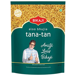 Bikaji Tana Tan - Aloo bhujia | 400g Pack | Aloo Sev | Bangaladumpa bhujiya | Authentic Indian Namkeen | Made in Bikaner | Traditional recipe | Crunchy & Flavourful | Perfect Tea-time Partner