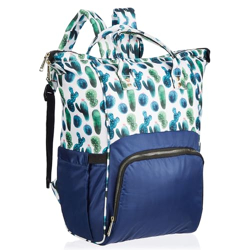 Amazon Basics 50 L Diaper Bag for Mom and Baby Essentials | 23 L x 18 W x 40 H cm | Durable Zippers | Multiple Compartments | Nylon and Polyester Material | Navy Blue