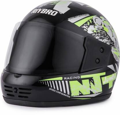 Riybro Full Face ISI Marked with Adjustable strap fro Men & Women Bike & Scooty Riding Motorbike Helmet(Black, Parrat Green)