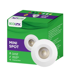 EcoLink 2W LED Spot Light | Mini Spot Light for Display & Home Decoration | Cut Out: 35mm, Color: Red, Pack of 1