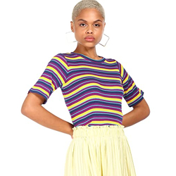 Sugr by Unlimited Women Regular Fit T-Shirt (Purple_L)