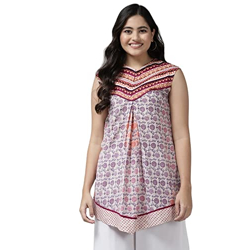 muhuratam Women's Regular Fit Tunic Shirt (TP-W-M-12014_Multi M)