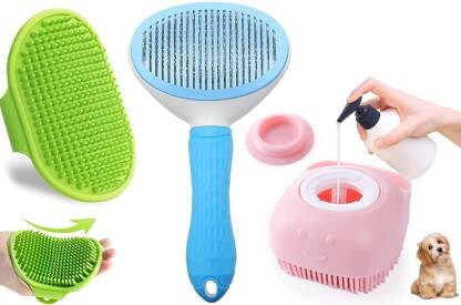 TrendKart Dog Grooming Kit - Pet Grooming Kit - Dog Combo Set - Dog Brush Combo - Dog Kit Slicker Brushes for  Dog & Cat