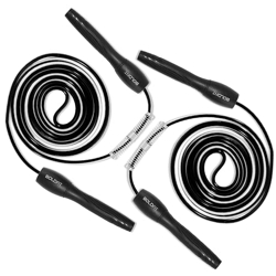 Boldfit Plastic Skipping Rope For Men And Women Jumping Rope With Adjustable Height Speed Skipping Rope For Kids, Women, Girls Rassi Jumping Men For Exercise, Gym, Sports Fitness - Black - Pack Of 2