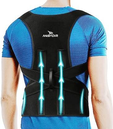 MAYOR Pain Relief Belt for Men and Women with shoulder back support Posture Corrector(Black)