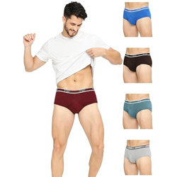 VIP Spector Men's 100% Cotton Briefs with Ultra Soft Waistband Underwear 90 CM (Pack of 5) Assorted