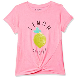 STOP Girl's Plain Regular fit T-Shirt (A20710GCTEE12001_Pink_Size_02 1