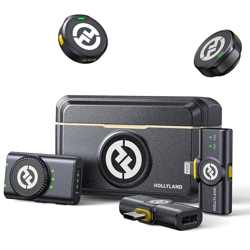 Hollyland Lark M2 Wireless Microphone for iPhone/Android/Camera/USB-C/Plug, 48KHz 24Bit, 1000ft Range, Noise Cancellation, 30H Battery for YouTube Video Recording, Streaming