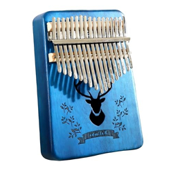 ARISTOVA Wooden Kalimba 17 Keys Thumb Piano With Tuning Hammer and Learning Book Portable Mbira Finger Piano Easy To Learn Kalimba Musical Instrument for Kids Adult and Beginners (Blue)