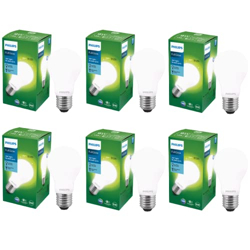 PHILIPS Full Glow Energy Saver Filament Glass E27 LED Bulb | 9-watt, 825 Lumen Full Glow Frosted Diffused LED Bulb, Cool Daylight, Pack of 6