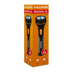 Halonix Massal XL 1W Led Torch Light | Super Bright White LED Flashlight | Bright Flashlights for Emergencies and Camping Gear | Flash Light with AA Batteries Included | Pack 1