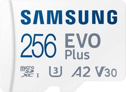 SAMSUNG EVO Plus 256 GB MicroSDXC Class 10 160 MB/s  Memory Card(With Adapter)