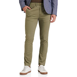 Amazon Brand - House & Shields Men's Flexi Waist Regular Casual Pants (A22-HS-CTR-100_Lt. Olive1_30)