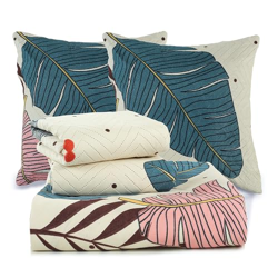 BSB HOME 220 TC 5 Piece Bedding Set with 1 Pc Bedsheet, 2 Pc Quilted C