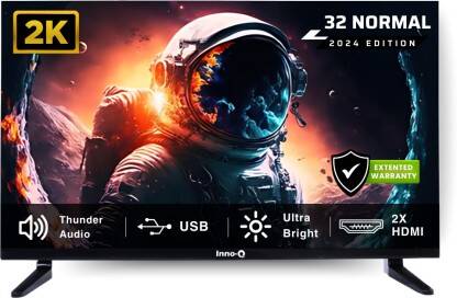 InnoQ Spectra 80 cm (32 inch) HD Ready LED TV with 30W Boom Speakers | Real Frameless | Noise Reduction | Monitor Support | Colour Enhancer |(32N-MAX-V2)