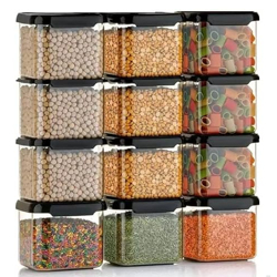 Kitchwell Air Tight Containers Storage Set For - 500 ML Kitchen Transparent Jar, Kitchen Accessories Items, Pantry Organization Storage Containers, Container sets (03)