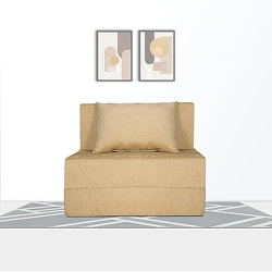 Adorn India Easy Single Seater Sofa Cum Bed Alyn 3'x 6' (Beige)