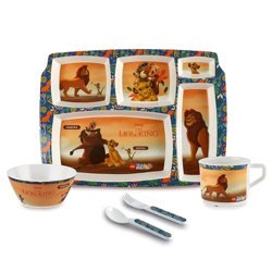 Cello Kidzbee Pentameal Lion King Melamine Meal Set for Kids, Set of 5, Orange | BPA Free and Food-Grade Material | Attractive and Kidfriendly Designs | Break Resistant & Durable Set