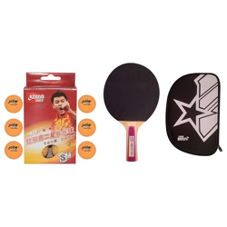 DHS TT Ball S-S1840BY 2 Star Y Supermarket (6 Pcs Box) 42 PCS with Smart PRO TT BAT Sun and DHS BAT Cover