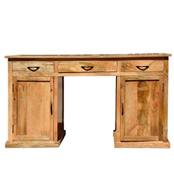 APRODZ Mango Wood Laura Study Desk Table for Home and Office | Brown Finish