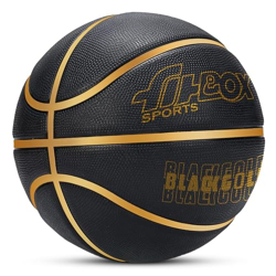 FitBox Sports BlackGold Basketball Official Size 5 |Professional Match Ball for Indoor & Outdoor Games & Training | Ideal for Kids & Adults | Ideal for Basketball Enthusiasts and Athletes