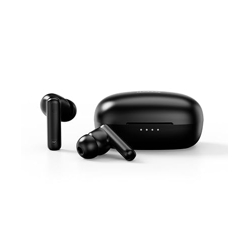Wobble Beans A48 TWS Intuitive ANC in Ear Earbuds with 12mm Driver, Quad Mics, D.A.T chip, 360 Surround Sound, Low Latency, IP55, Touch & Voice Controls, Playback Upto 30h, Dual Connectivity - Black