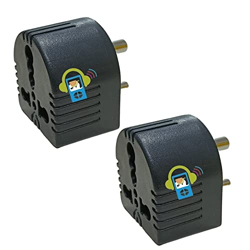 Gadget Wagon 15/16 A to 5/6 A 3 pin Converter Adapter Plug for Heavy appliances Black (2)