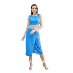 PURVAJA Womens Midi Co-ords (Sily-021-Blue_Blue_Medium)