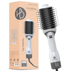 HOMEBASIC 1200W Hot Air Brush For Women, Hair Straightener Brush/Dryer/Volumizer/Styler Comb, 3 Heat & Speed Settings+ Cool Option, 360 Airflow, Ceramic Plates, Auto Shut-Off, for Frizz Free Hair
