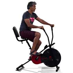 Lifelong LLF90 Fit Pro Plus Airbike Exercise Machine with Moving Handles & Back Support for Cardio Training, Weight Loss and Workout at Home