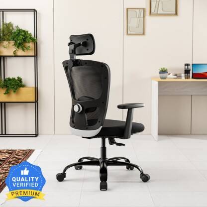 GREEN SOUL Jupiter Echo High Back Ergonomic|Home, Office|2D Headrest & Lumbar Support Mesh Office Adjustable Arm Chair(Black, White, Optional Installation Available)