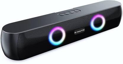 Egate 210 | Dual Passive Radiator for 2X bass | Upto 12 Hrs Playback, 2000 mAh Battery 18 W Bluetooth Soundbar(Black (210), 2.0 Channel)