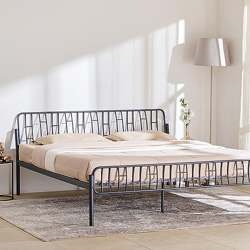 Home Centre Helios Nebula Aragon Mild Steel King Bed - Grey