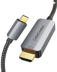 CableCreation USB C to HDMI Cable 4K 6FT for Home Office, Braided USB Type C to HDMI Cable Thunderbolt 3 Compatible with MacBook/Pro/Air, iPad Pro 2020, Surface Book 2,Galaxy S22/S20/S10,Aluminum Grey