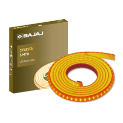 Bajaj Celesta Led Rope Light 120L 5M Cdl | 3.5 Kv Surge Protection | Energy Efficient | Waterproof | Rust Resistant | Water Resistant | 5 Mtr | Amber
