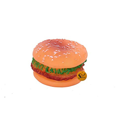 Sage Square Squeaky Vinyl Chew Latex Burger Dog Toy, Small Multi Color