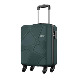 Safari Pentagon 55cm Small Cabin Trolley Bag Hard Case Polypropylene 4 Wheels 360 Degree Wheeling System Luggage, Travel Bag, Suitcase for Travel, Trolley Bags for Travel, Dusk Green