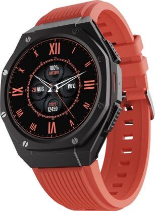 boAt Enigma X600 w/ 1.43  AMOLED Display, BT Calling & Ultra Premium Metal Body Smartwatch(Royal Orange Strap, Free Size)