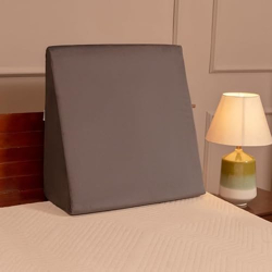 UrbanBed Orthopedic Wedge Pillow for Bed - Memory Foam Pillow for Acid Reflux & GERD, Pillow for Back Support & Posture, Multi-Purpose Wedge Cushion with Machine Washable Cover (Grey Luxe, Standard)