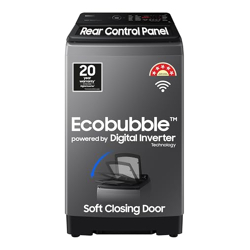 Samsung 9 kg, 5 star, Ecobubble, Wi-Fi, Digital Inverter, Soft Closing Door, Fully-Automatic Top Load Washing Machine (WA90BG4542BDTL, Versailles Gray)