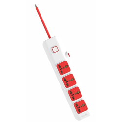 Fybros Electricals Curve 4x1 Heavy-Duty Extension Board Multiple Plug Socket 5 Meter Cord Surge Protectors for Mobile Phones, Laptop, TV etc.