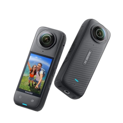 insta360 X4-8K Waterproof 360 Optical Zoom Action Camera, 4K Wide-Angle Video, Removable Lens Guards, 135 Min Battery Life, Ai Editing, Stabilization, for Sports, Travel, Outdoor, Black