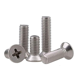 Rpi shop - M4 X 6mm Phillips Drive Countersunk (CSK) Head Screws, Phillips Drive, Fully Thread, Nickel Finish, Machine Thread, Quantity - 10 Pcs