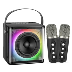 Obage Rockstar-1 25W Portable Bluetooth Speaker with Karaoke, 2 Wireless MIC, AUX,USB,MMC