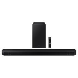 Samsung Q-Symphony Soundbar (HW-Q600C/XL), USB, Bluetooth with 3.1.2 Channel, Wireless Subwoofer, and 2 Up-Firing Speakers, Dolby Atmos Music (Black)