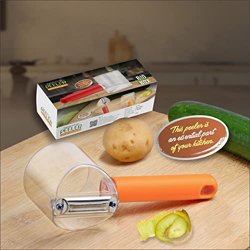 Primelife Plastic Orange Peeler Tool, Potato Peelers with Container Orange Peeler, Vegetable Peelers for Kitchen Multi-Functional Peelers for Orange Potato Carrot Citrus - Multicolor (Big Peeler)