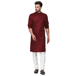 Gauri Laxmi Enterprise Men's Cotton Blend Solid Straight Shirt (P Maroon 32