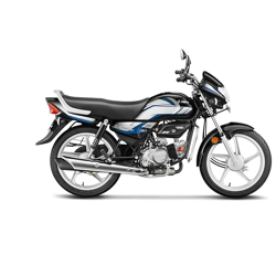 Hero HF Deluxe (Drum) (Kick Start) Bike Black Nexus Blue Booking for Ex-Showroom Price