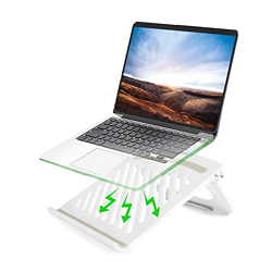 Dyazo Tabletop Foldable Laptop Stand Portable Notebook Riser Ventilation for Desk Compatible for All MacBook Laptops and Tablets 11.6(29.4cm), 13.3(33.3cm), 15(38cm), 15.6-inches (39.6cm)(White)